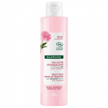 Klorane Pivoine Eau Lactée démaquillante Bio peaux sensibles 200 ml