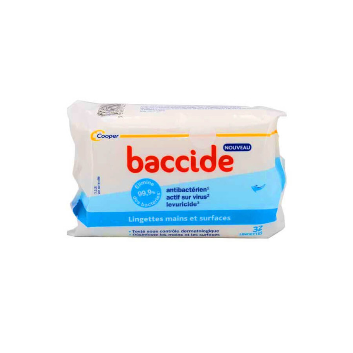 Baccide Lingettes Mains et Surfaces 32 lingettes