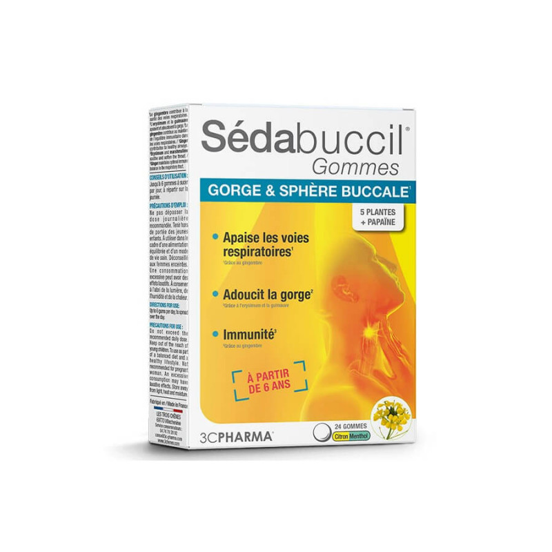 3C Pharma Sédabuccil Citron Menthol 24 gommes