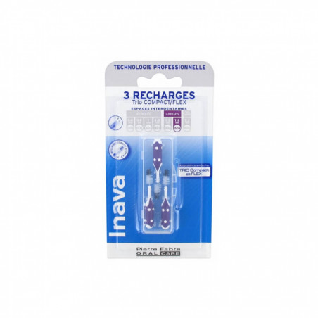Inava Trio Brossettes 3 Recharges pour Trio Compact/Flex - Taille : ISO5 1,8 mm
