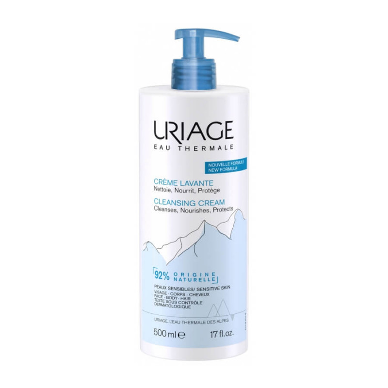 Uriage Crème lavante Visage - Corps - Cheveux flacon pompe 500 ml