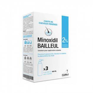Minoxidil Bailleul sol ext 2% Bottles 3x60ml