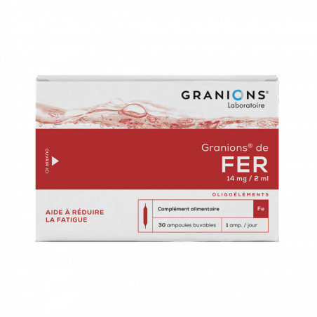 Granions de fer 30 ampoules buvables 2 ml 3760155210200