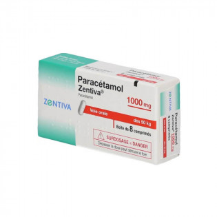 Paracétamol Zentiva 1000 mg 8 comprimés douleur et fièvre 3400930248607