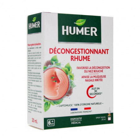 Humer Décongestionnant Rhume Spray Nasal nez bouché 20 ml 3664492000343