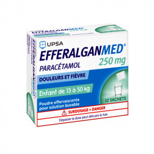 EfferalganMed 250 mg poudre 12 sachets douleur et fièvre enfant