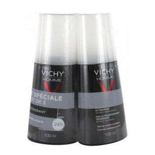 Vichy Man Deodorant Ultra-Fresh 24H Spray Lot of 2 x 100 ml