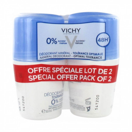 Vichy Déodorant Minéral 48H Tolérance Optimale Roll-On Lot de 2 x 50 ml 3337875734769