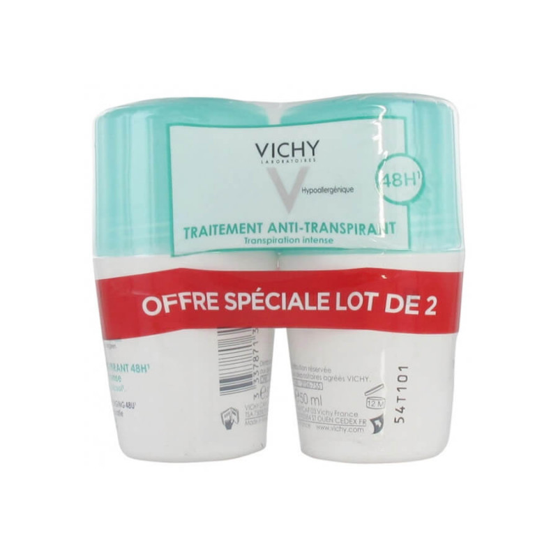 Vichy Traitement Anti-Transpirant 48H Lot de 2 x 50 ml 3433425000596