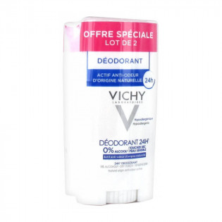 Vichy Deodorant 24H Dry Touch Sensitive Skin Stick Lot of 2 x 40 ml