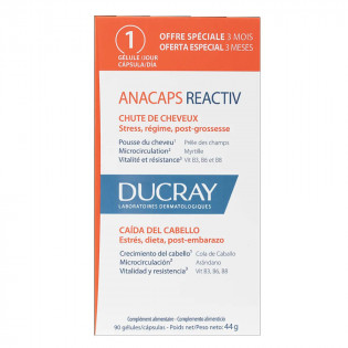 Ducray Anacaps Reactiv Chute de Cheveux Réactionnelle 90 gélules 3282770389449