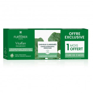 Coffret René Furterer Vitalfan Antichute de Cheveux Progressive Lot de 3 boîtes de 30 capsules dont 1 OFFERTE