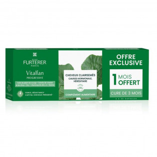 René Furterer Vitalfan Anti Hair Loss Progressive Set of 3 boxes of 30 capsules including 1 FREE
