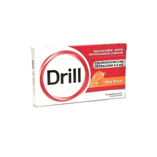 Drill Miel Rosat 24 pastilles mal de gorge 3400933500603