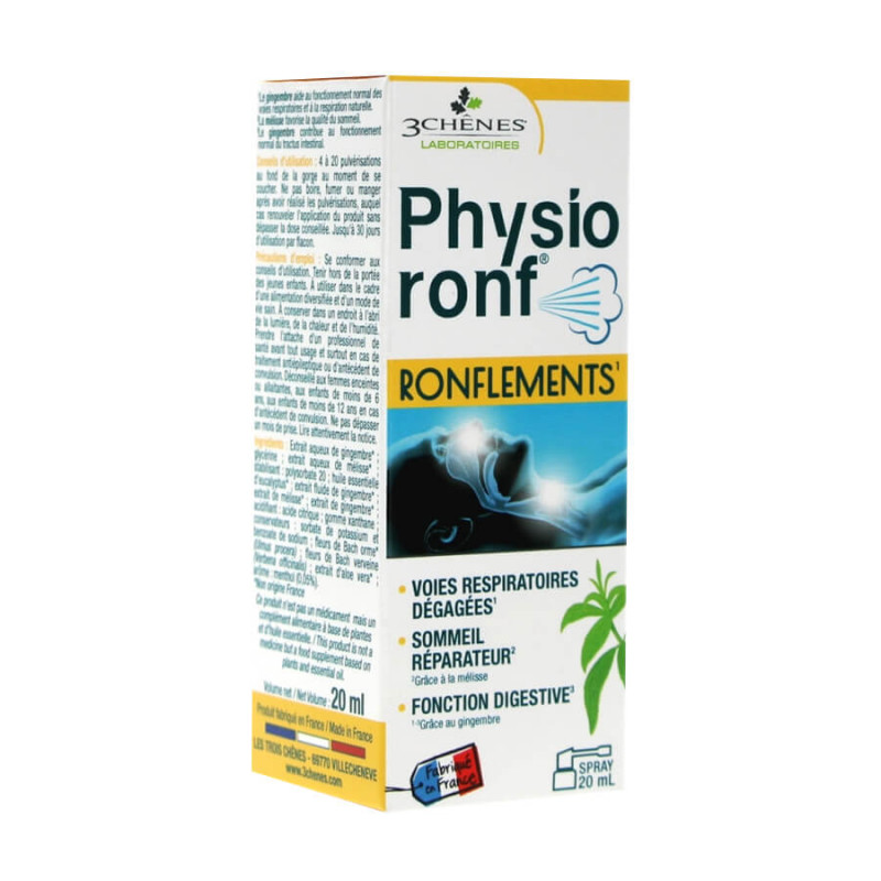 Les 3 Chênes Physioronf Ronflements Spray Buccal 20 ml 3525722012782