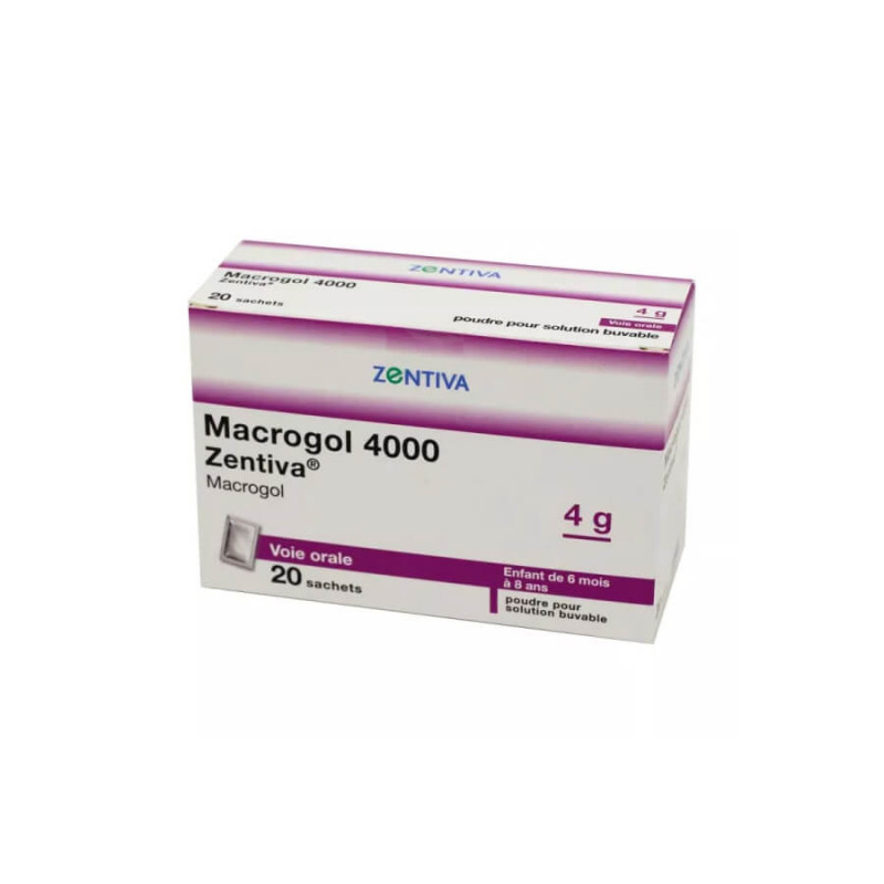 Zentiva Macrogol 4000 Zentiva Poudre solution buvable 4 g 20 sachets constipation