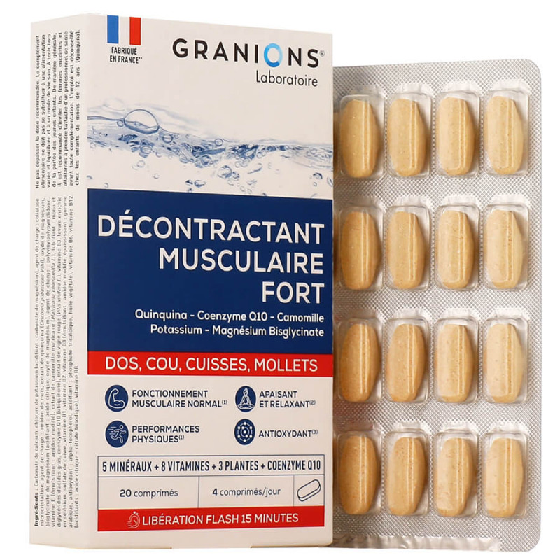 Granions Décontractant musculaire fort boite 20 comprimés 3760155216516