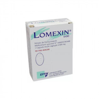 Lomexin 600 mg softgel vaginal capsule box 1 unit