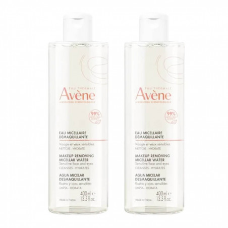 Avène Les essentiels Eau Micellaire Démaquillante Visage et Yeux Peaux Sensibles Lot 2x400 ml 3282770153293