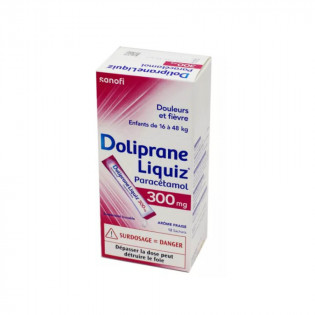 Doliprane Liquiz 300 mg sugar-free paracetamol 12 sachets