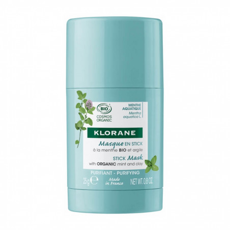 Klorane Masque en Stick à la Menthe Bio et Argile Bio 25 g 3282770147346