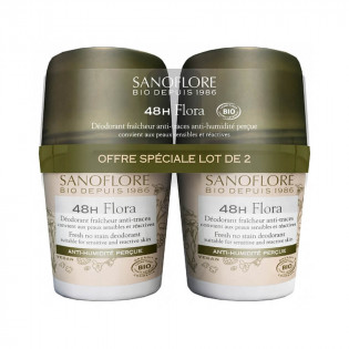 Sanoflore 48H Flora Roll-On Bio Lot de 2 x 50 ml 3337875729970
