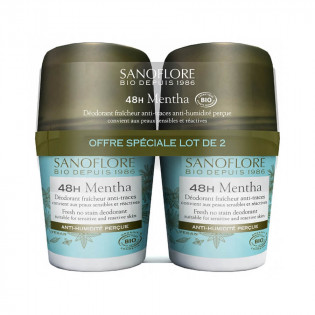 Sanoflore 48H Mentha Deodorant Fraîcheur Anti-Traces Bio Set of 2 x 50 ml