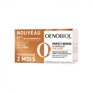 Oenobiol Perfect Bronze Autobronzant Peau Claire Lot de 2 x 30 Capsules 3614810004546