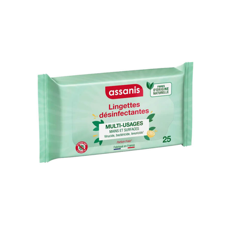 Assanis lingettes désinfectantes multi-usages 25 unités 3664789000926