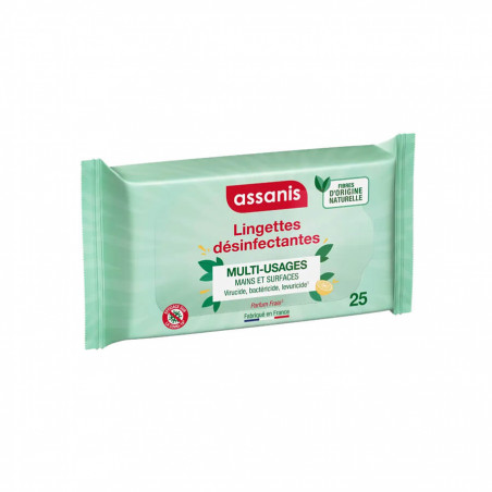 Assanis lingettes désinfectantes multi-usages 25 unités 3664789000926