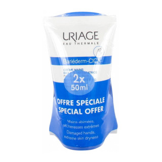 Uriage Bariéderm Cica insulating repairing hand cream 2 x 50 ml pack