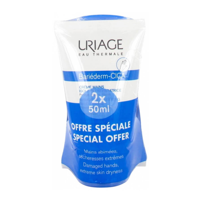 Uriage Bariéderm Cica crème mains isolante réparatrice lot de 2 x 50 ml 3661434007743