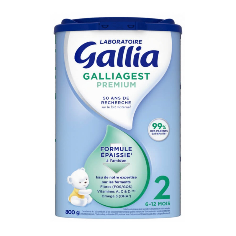 Gallia bébé expert 2 ar lait 6-12 mois anti-régurgitations 800g