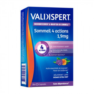 Valdispert Mélatonine 1,9 mg 4 Actions 30 Capsules 8711744047962