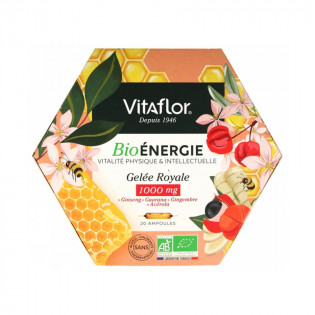 Vitaflor Gelée Royale Bio 1000 mg Énergie+ 20 ampoules 3665045000070