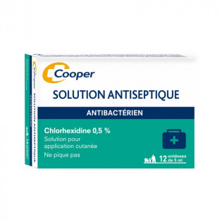 Cooper Solution antiseptique chlorhexidine 0.5% 12 unidoses 5ml 3401596852061