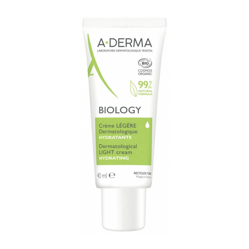 A-DERMA Biology Crème Légère Dermatologique Hydratante Bio 40 ml 3282770146646