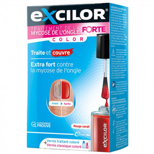 Excilor Traitement de la mycose de l'ongle Forte Color Rouge Corail 30 ml 5410765005151