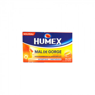 HUMEX Lidocaine Miel Citron 24 pastilles pour la gorge 3400930039663