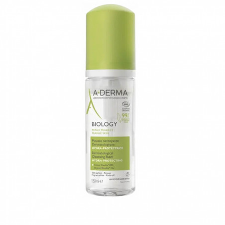 A-DERMA Biology Mousse Nettoyante Dermatologique Hydra-Protectrice Bio 150 ml 3282770154085