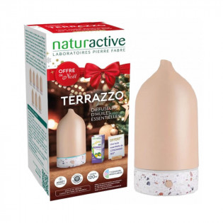 Naturactive Terrazzo Diffuseur d'Huiles Essentielles 1 Huile Essentielle Citronnier Bio 10 ml Offerte 3665606002376