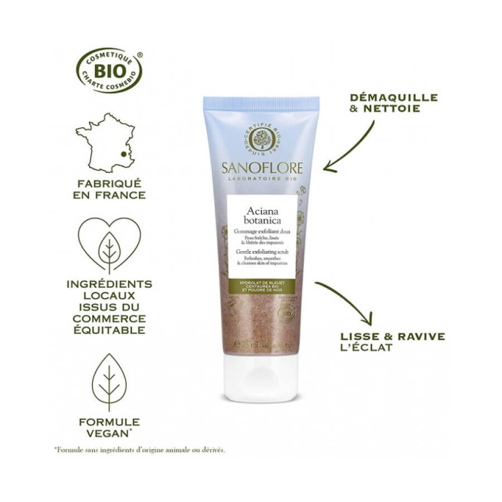 Sanoflore Aciana Botanica Organic Gentle Exfoliating Scrub 75 ml