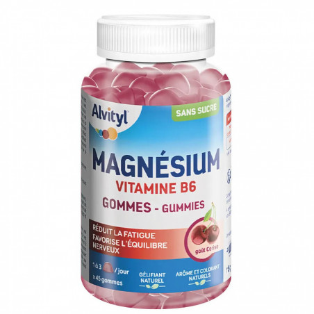 Alvityl Magnésium Vitamine B6 Goût cerise 45 gommes 3664492019925