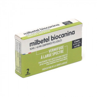 Biocaninaa Milbetel Chat vermifuge (plus de 2 kg) 2 comprimés