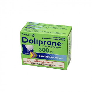Doliprane 300 mg poudre solution buvable enfant 12 sachets-dose 3400934999451