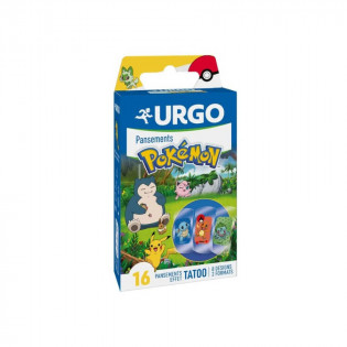 Urgo Pansements prédécoupés Pokémon effet Tatoo 16 pansements 3664492015583