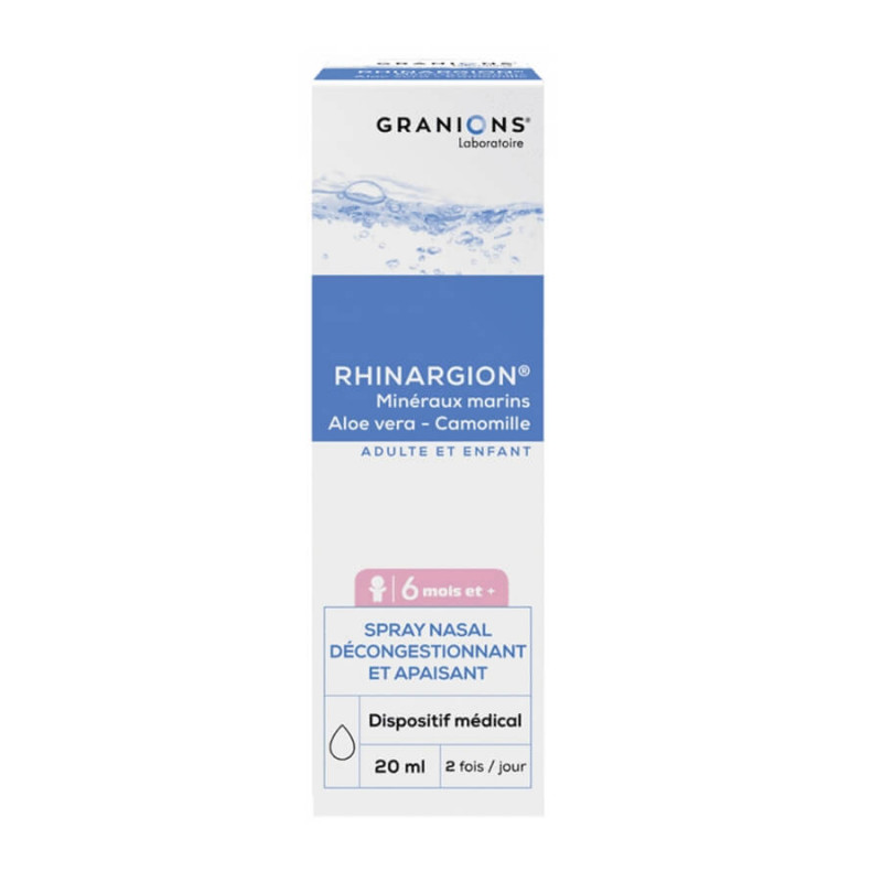 Granions Rhinargion Spray nasal décongestionnant et apaisant 20 ml 3760155212617