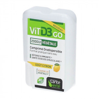 Santé Verte Vitamine D3 Go 2000UI Végétale 30 Comprimés 3700695202433