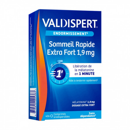 VALDISPERT Mélatonine 1,9 mg boite de 40 comprimés orodispersibles 3614810005383