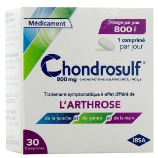 Chondrosulf 800 mg against osteoarthritis of the hip and knee, box 30 capsules